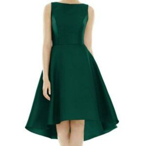 NEW ALFRED SUNG D697 Hunter Green Princess Seam High Low Skirt Cocktail Dress 8